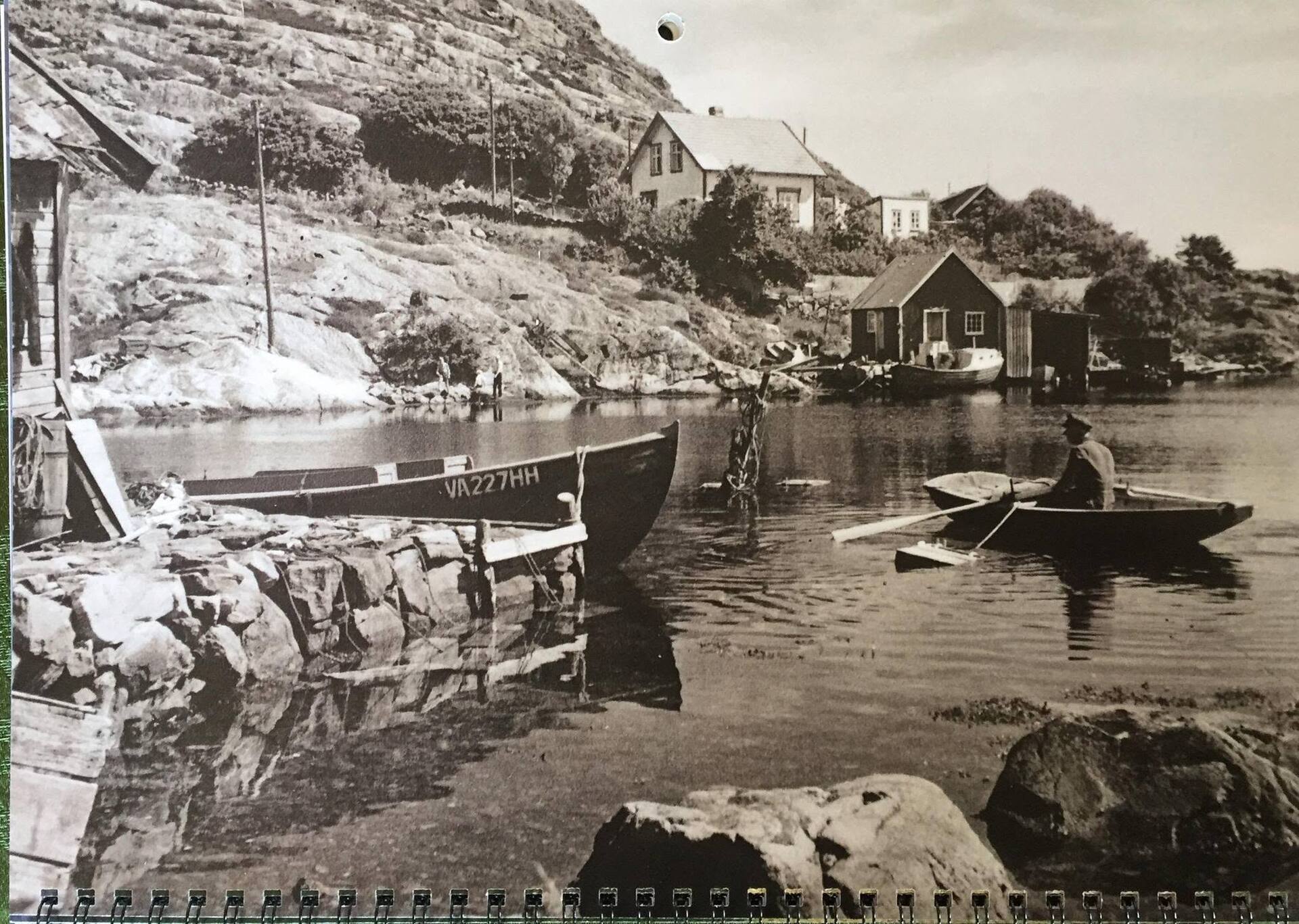 Historisk foto fra havna på Skjernøy